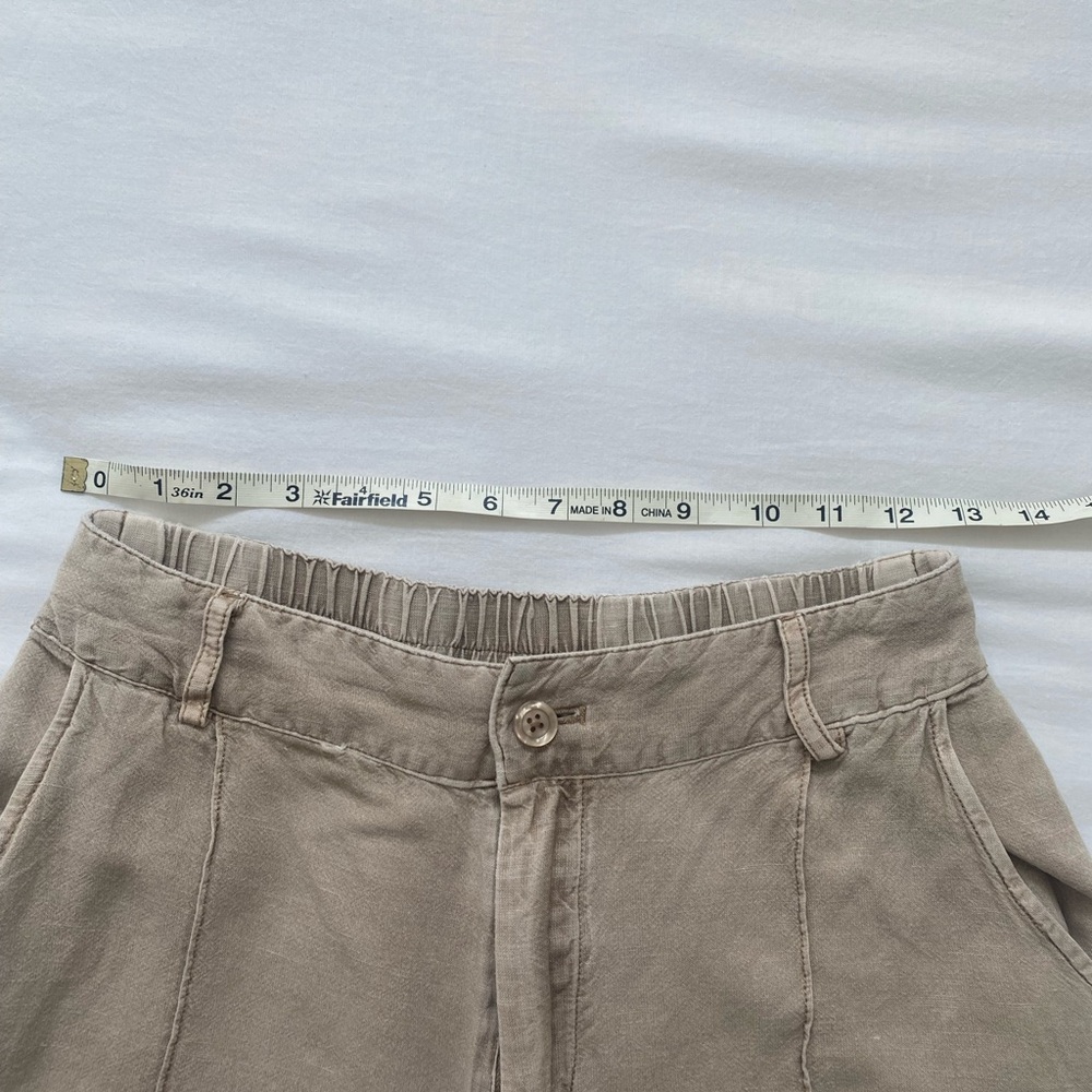 YFB Anthropologie Women's Easton Tan linen blend Wide Leg Pants, Sz Med - Picture 7 of 9